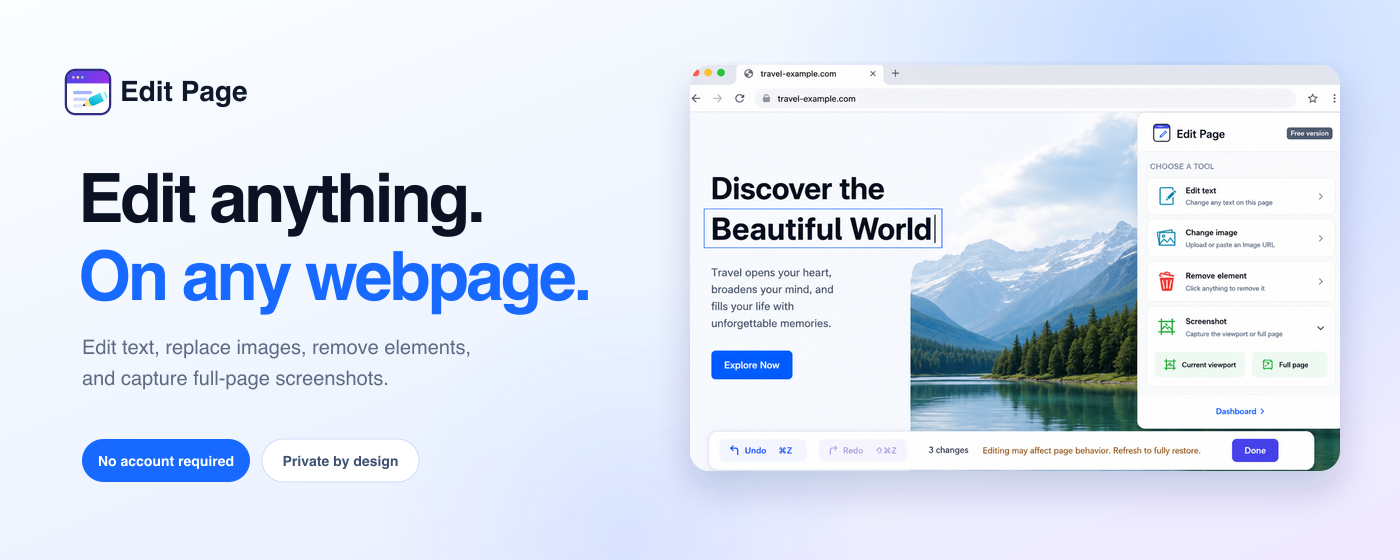 Edit Page - Webpage Editor & Full Page Screenshot screenshot